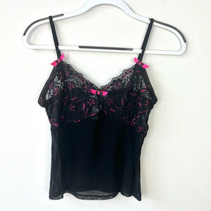 Vintage y2k Blue Moon Lace Mesh Cami Tank Top